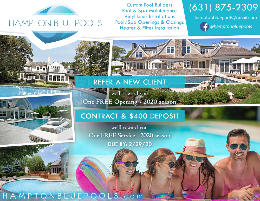 Advertising Flyer for Pool Services Company in Southampton, NY